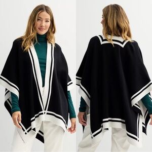 Cejon Double Knit Border Stripe Topper Cardigan